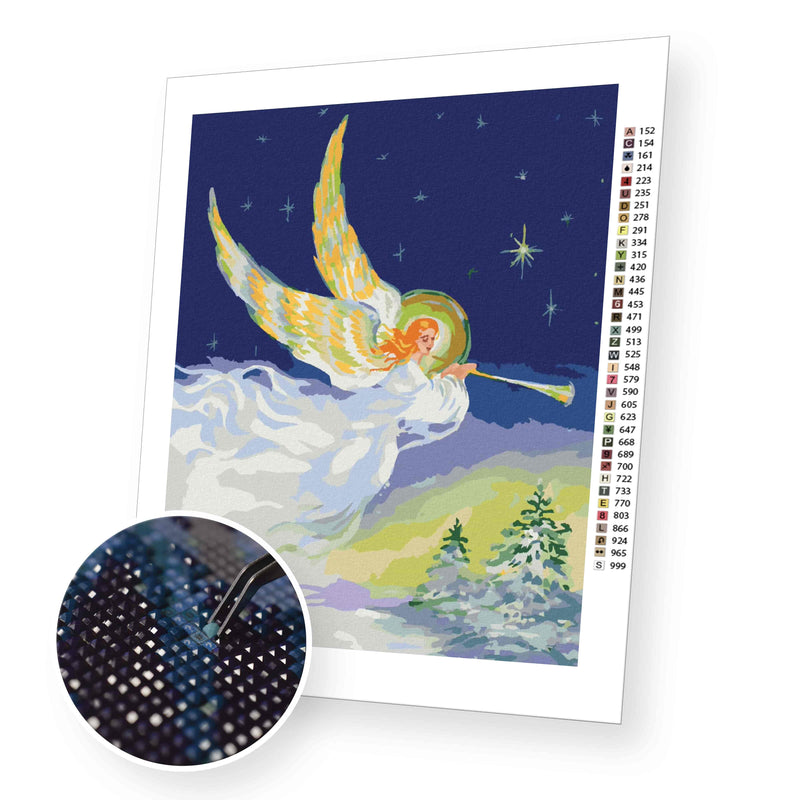 Christmas Angel with Golden Wings premium diamond painting kit for adults