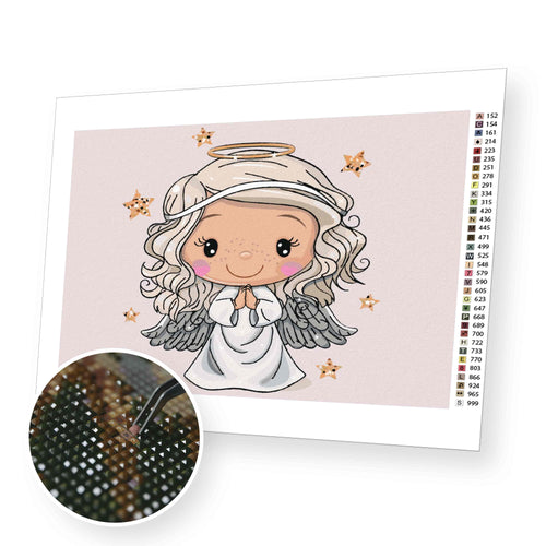 Delightful Christmas Angel premium diamond painting kit for adults