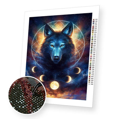 Astral Wolf premium diamond painting kit for adults