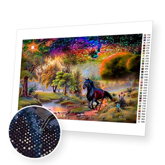 Black Horse - Diamond Painting Kit - [Diamond Painting Kit]