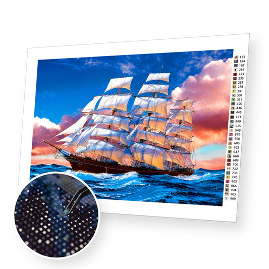 Blue Sea and Blue Sky - Diamond Painting Kit - [Diamond Painting Kit]