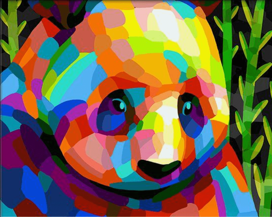 Fargerike panda