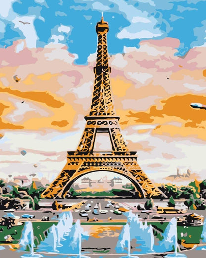Fargerikt Eiffeltårnet