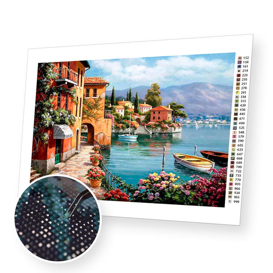 Houses by the River - Diamond Painting Kit - [Diamond Painting Kit]