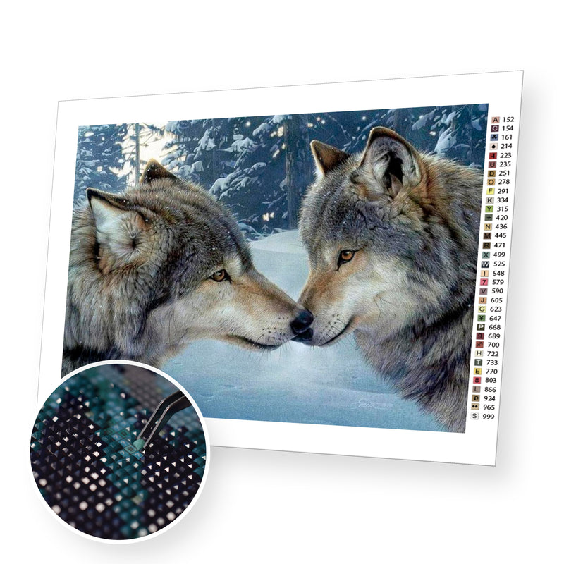 Lover Wolf premium diamond painting kit for adults