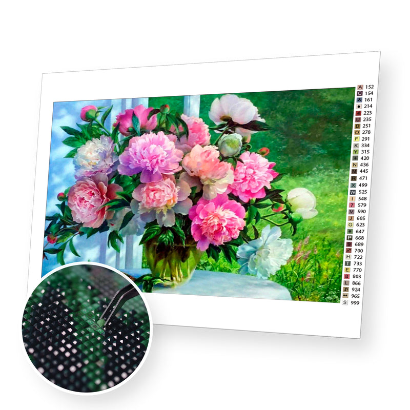 Peony premium diamond painting kit for adults