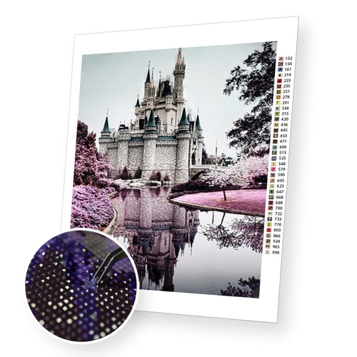 Purple Castle premium diamond painting kit for adults