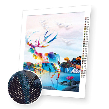 Water deer premium diamond painting kit for adults