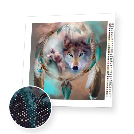 Wolf Dreamcatcher - Diamond Painting Kit - [Diamond Painting Kit]